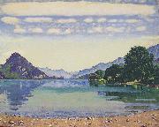 Ferdinand Hodler Der Thunersee von Lessigen aus painting